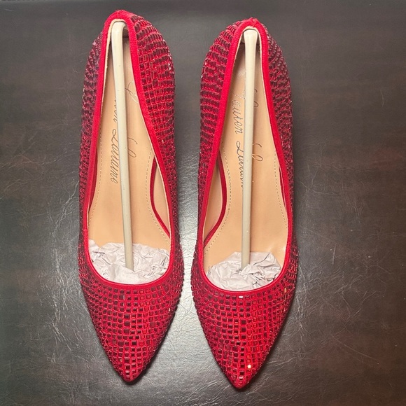 Lauren Lorraine Sparkling Dazzle Red Heels - Picture 5 of 9